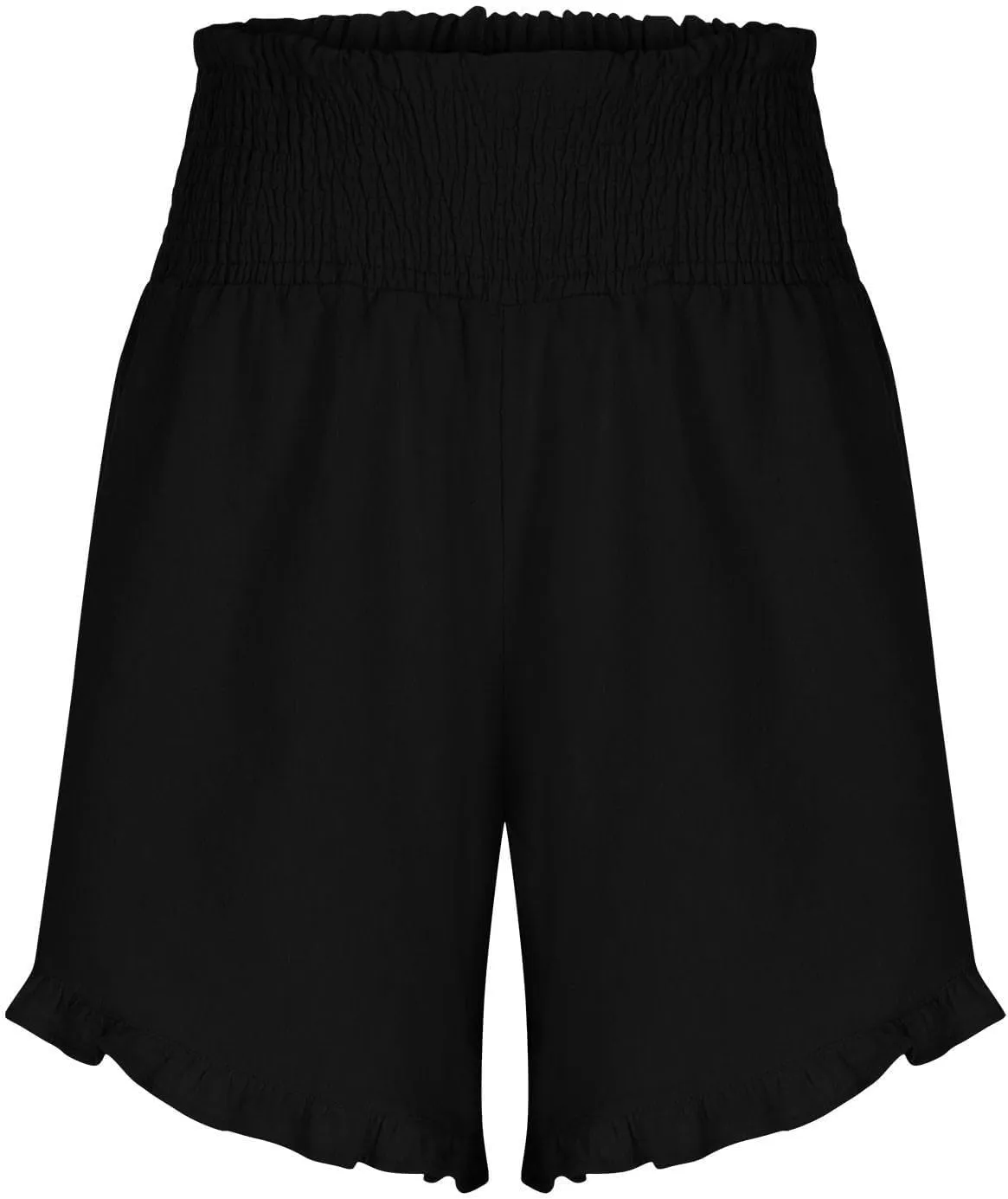 Casual Shorts for Women Summer Cotton Linen Short Pants High Waist Ruffle Hem Beach Shorts Flowy Shorts with Pockets