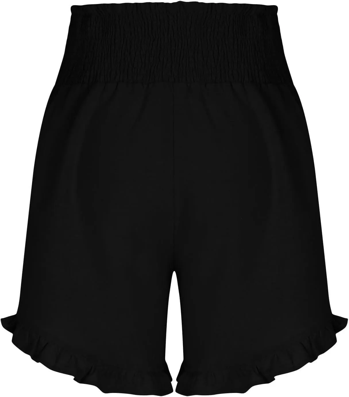 Casual Shorts for Women Summer Cotton Linen Short Pants High Waist Ruffle Hem Beach Shorts Flowy Shorts with Pockets