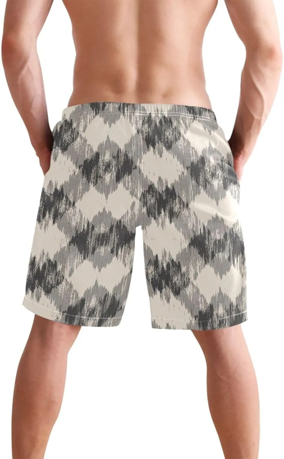 CHIFIGNO Cute Bunny Bear Blue Trunks Men's Shorts, Small Swim Pants for Men, Surf Shorts for Men