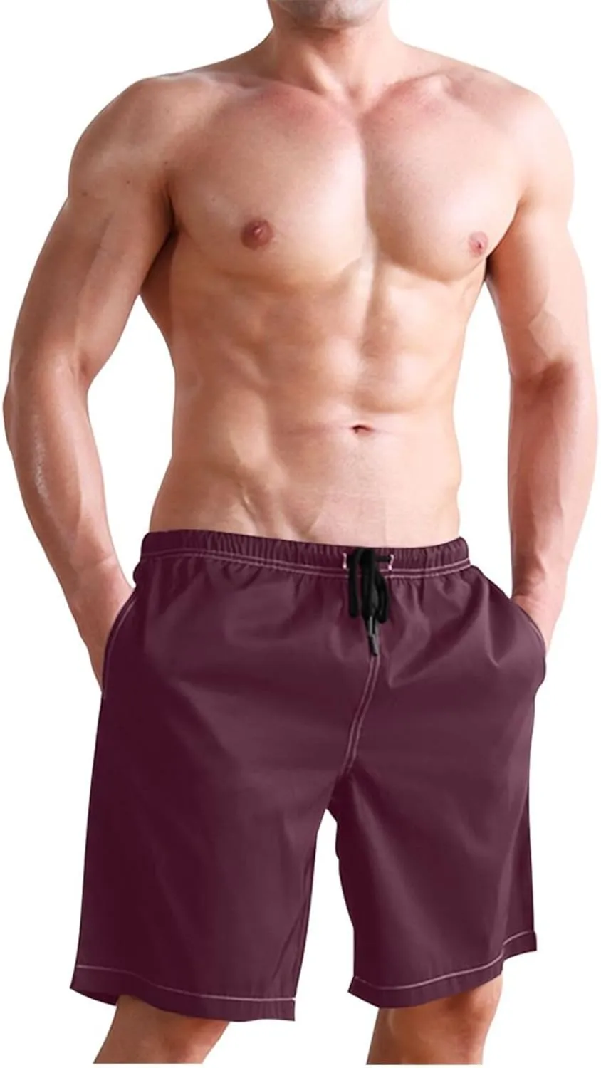 CHIFIGNO Cute Bunny Bear Blue Trunks Men's Shorts, Small Swim Pants for Men, Surf Shorts for Men
