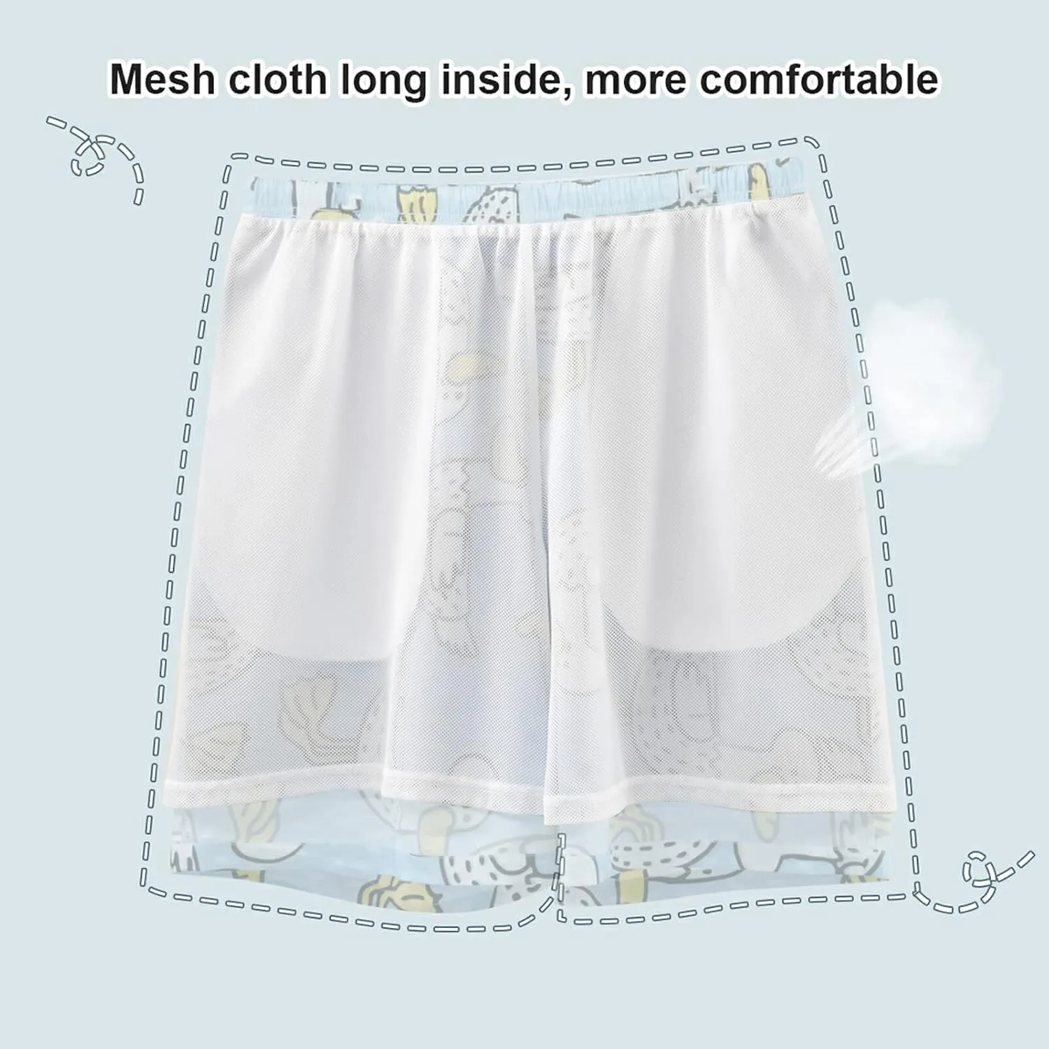 CHIFIGNO Cute Bunny Bear Blue Trunks Men's Shorts, Small Swim Pants for Men, Surf Shorts for Men