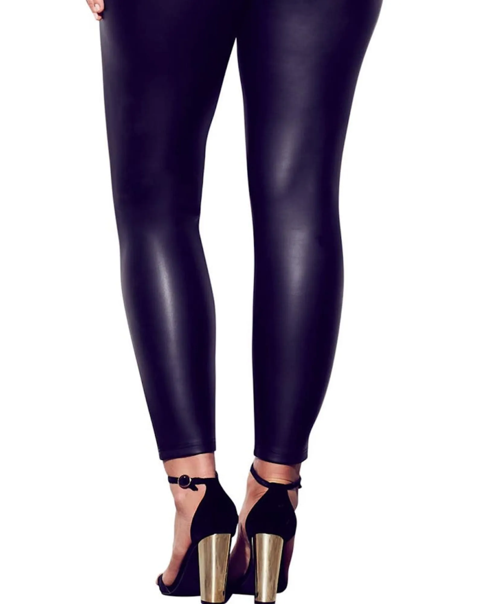 City Chic Women's  Faux Leather Pull on Stretch Evening Skinny Pants  Black  24W | Black