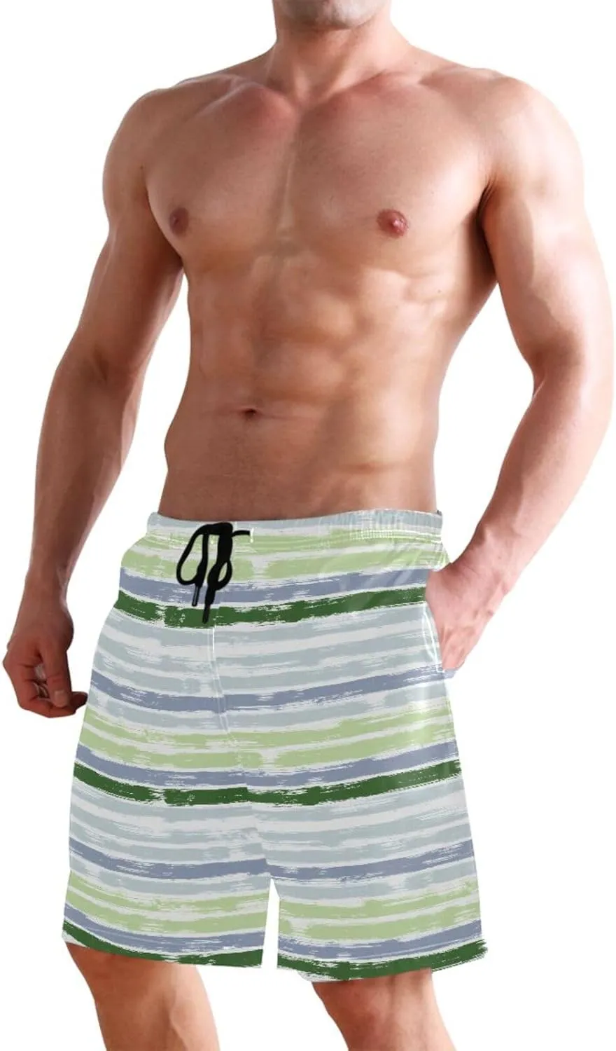 Cute Cats Birds Blue Trunks Men's Shorts, Small Swim Pants for Men, Swimming Pants for Men