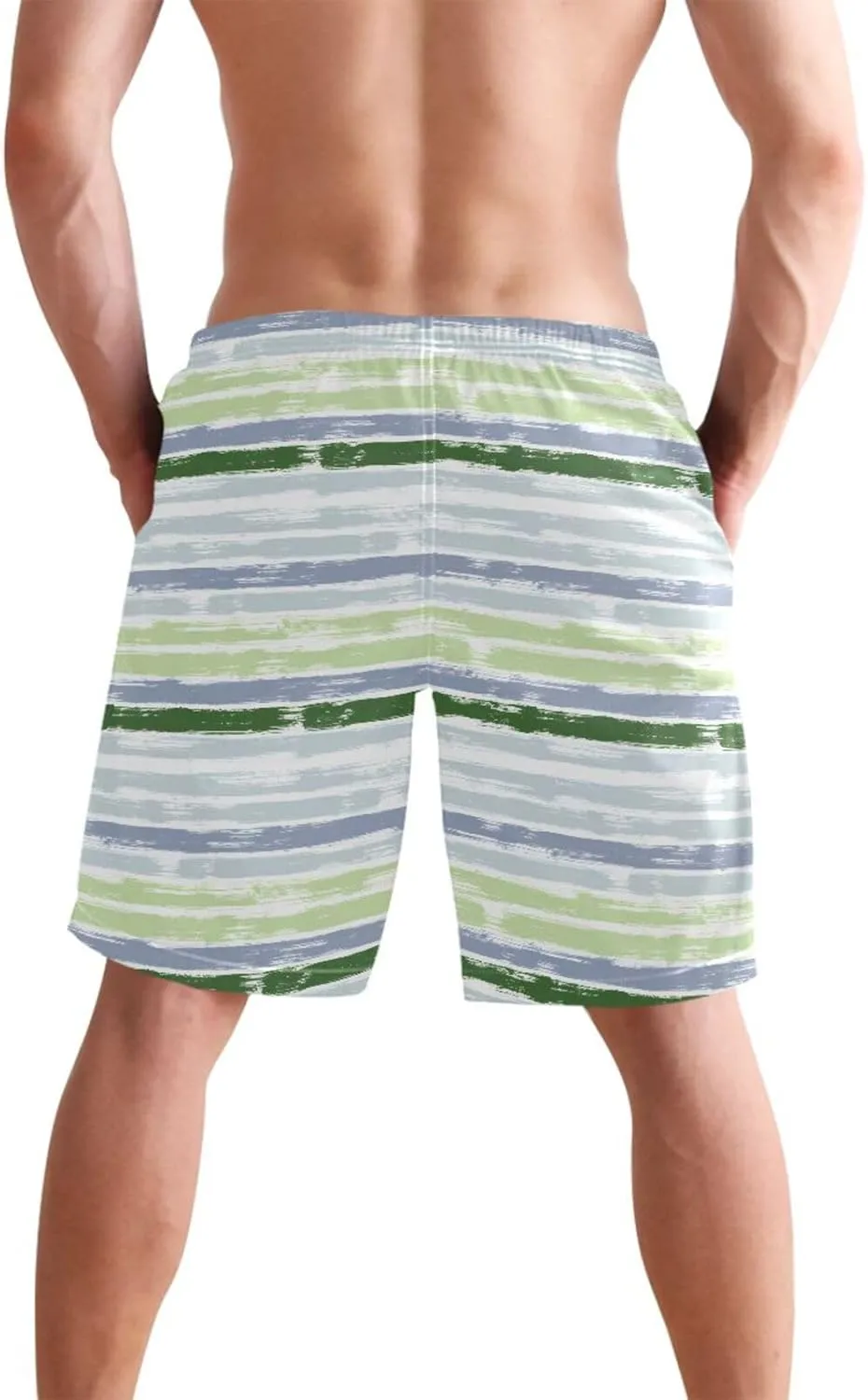 Cute Cats Birds Blue Trunks Men's Shorts, Small Swim Pants for Men, Swimming Pants for Men