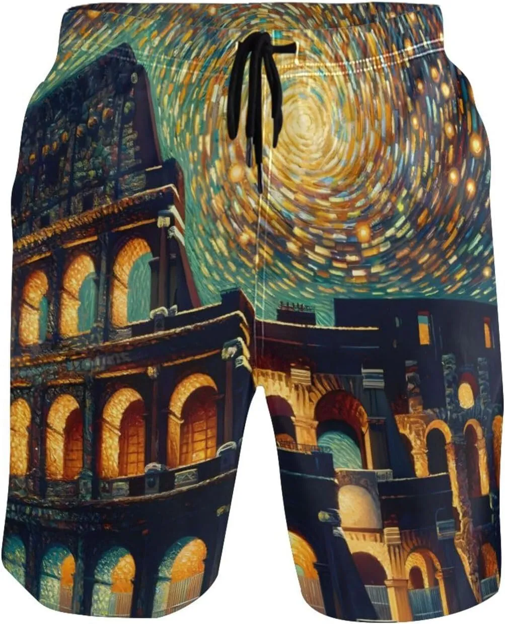 Cute Cats Birds Blue Trunks Men's Shorts, Small Swim Pants for Men, Swimming Pants for Men