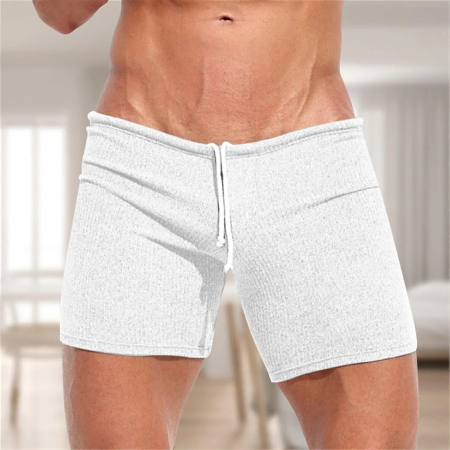 GOKKILRW Mens Shorts Gym Workout Breathable Stretchy Boxer Trunks Casual Athletic Shorts Summer Skinny Sexy Underpants 3 Inch