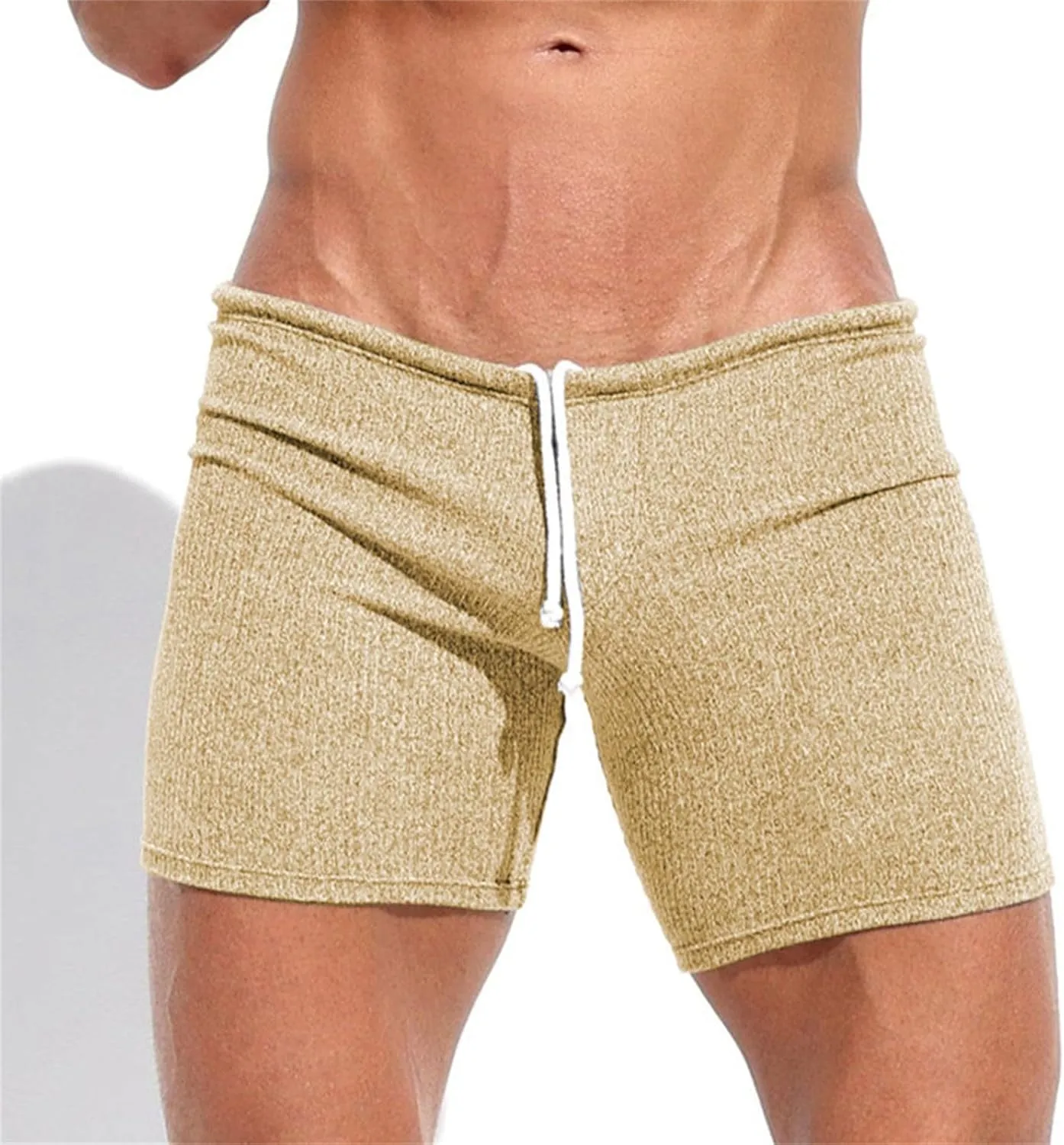 GOKKILRW Mens Shorts Gym Workout Breathable Stretchy Boxer Trunks Casual Athletic Shorts Summer Skinny Sexy Underpants 3 Inch