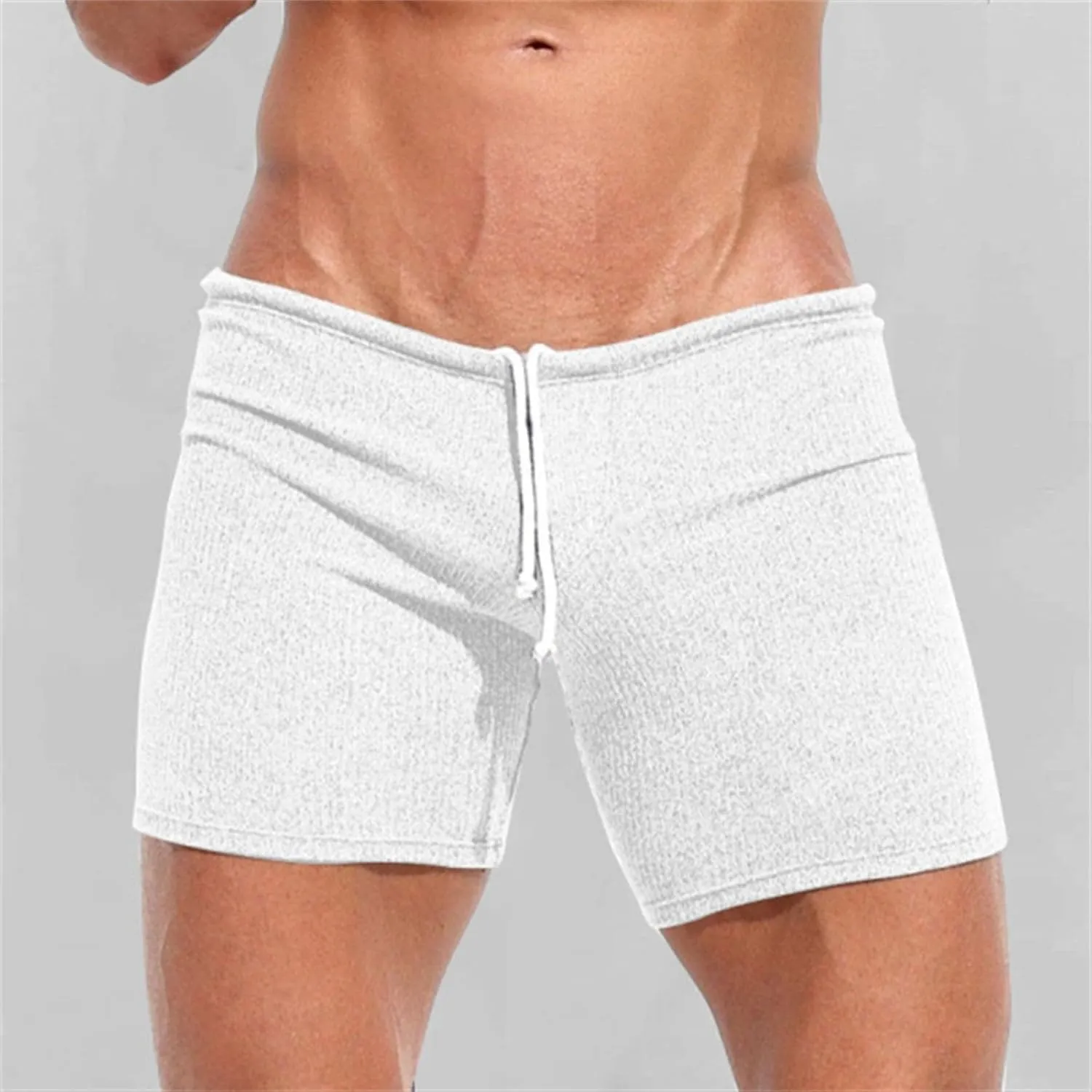 GOKKILRW Mens Shorts Gym Workout Breathable Stretchy Boxer Trunks Casual Athletic Shorts Summer Skinny Sexy Underpants 3 Inch