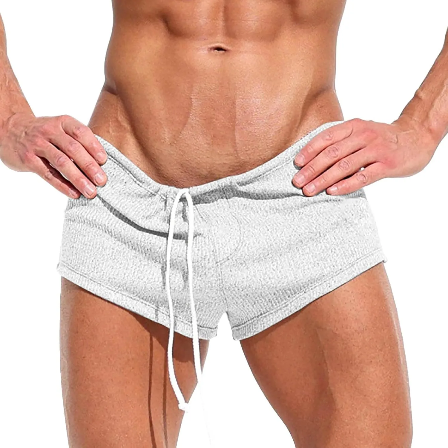 GOKKILRW Mens Shorts Gym Workout Breathable Stretchy Boxer Trunks Casual Athletic Shorts Summer Skinny Sexy Underpants 3 Inch