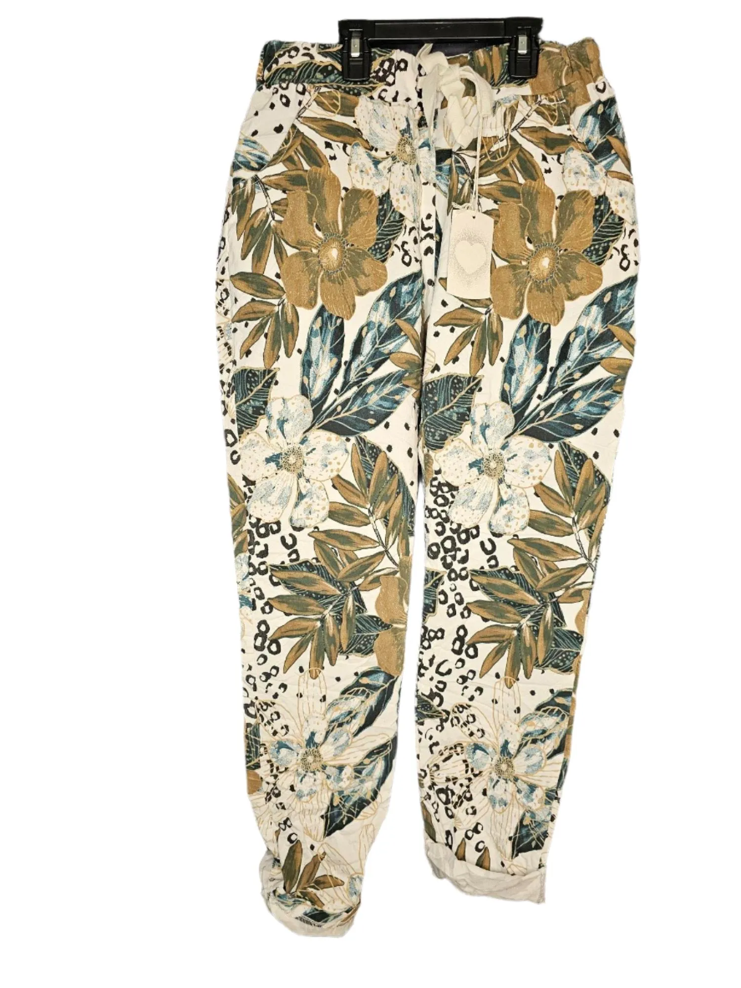 Look Mode -Jeggings - Leaf Print - Comfortable and Classy - Made in Italy - 21217