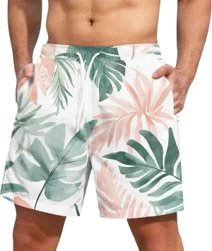 Men Swim Trunks Quick Dry Hawaiian Bathing Suit Stretchy Board Shorts Swimsuit with Pockets