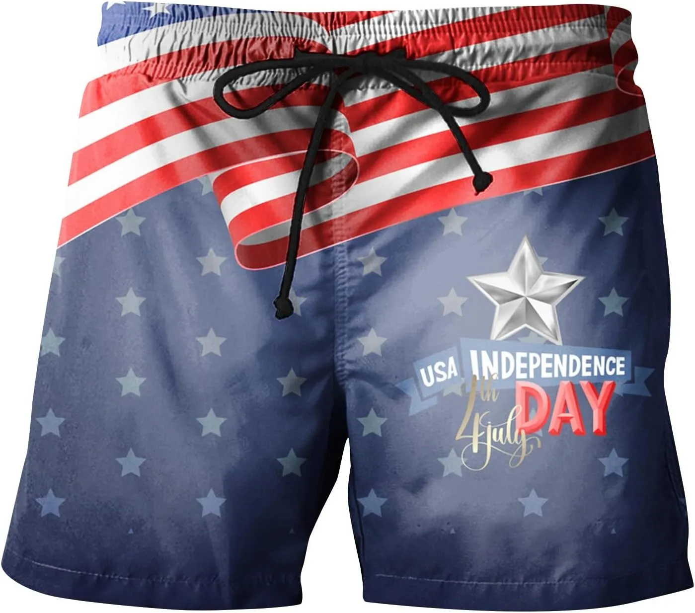 Mens American Flag Swim Trunks Quick Dry Lounge Breathable Swimsuit Dissolving Beach Red White Blue Swimwear