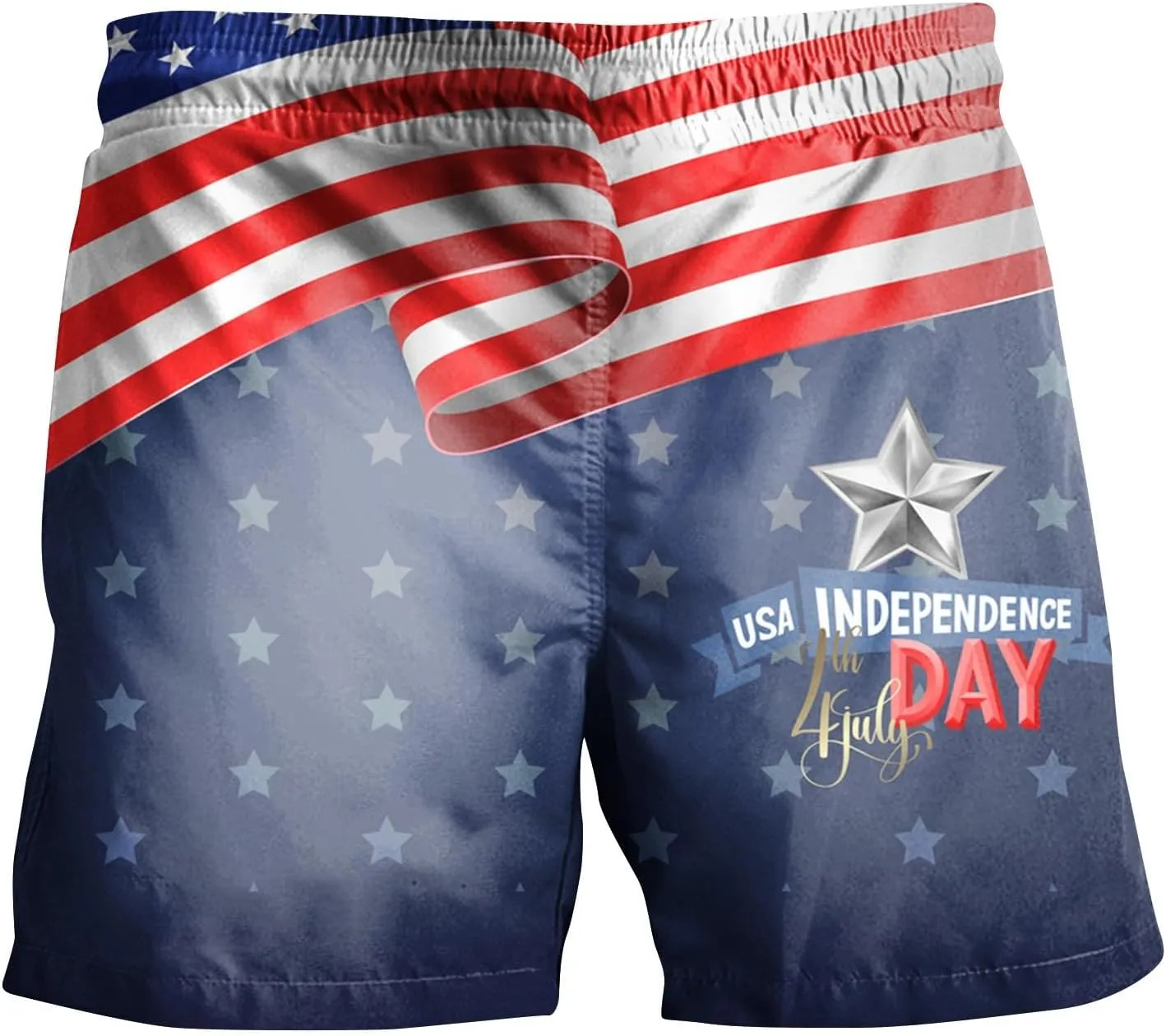 Mens American Flag Swim Trunks Quick Dry Lounge Breathable Swimsuit Dissolving Beach Red White Blue Swimwear