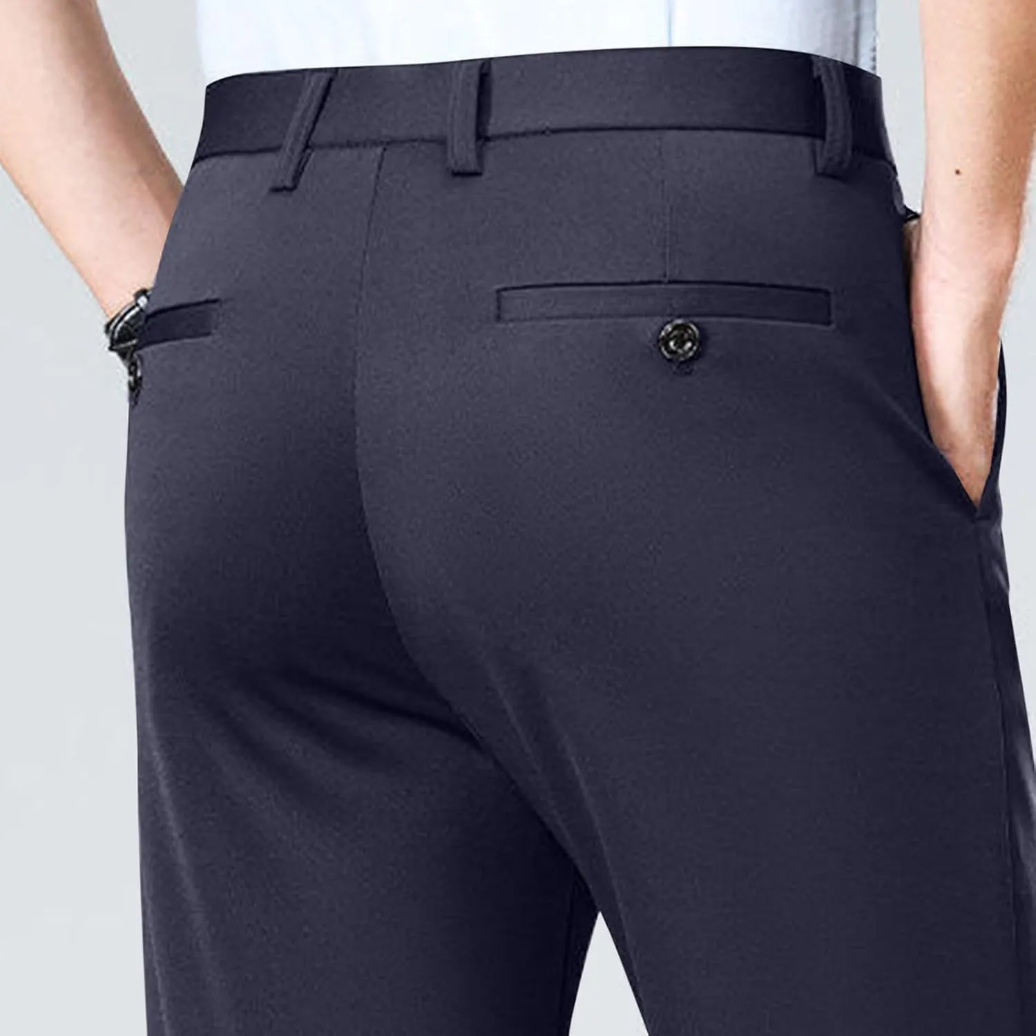 Mens Dress Pants Slim Fit Flat Front Suit Separates Pants Lightweight Slacks Business Vacation Regular for Work