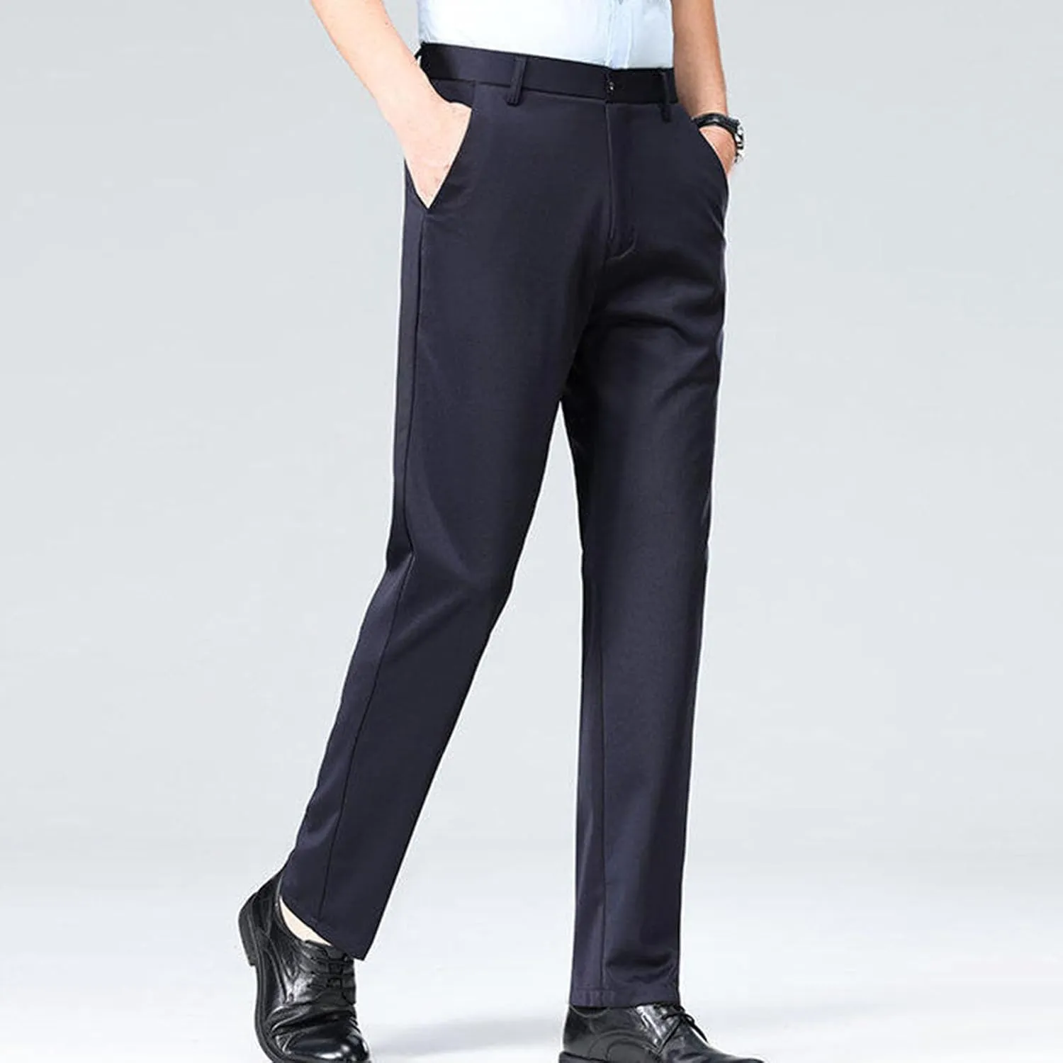 Mens Dress Pants Slim Fit Flat Front Suit Separates Pants Lightweight Slacks Business Vacation Regular for Work