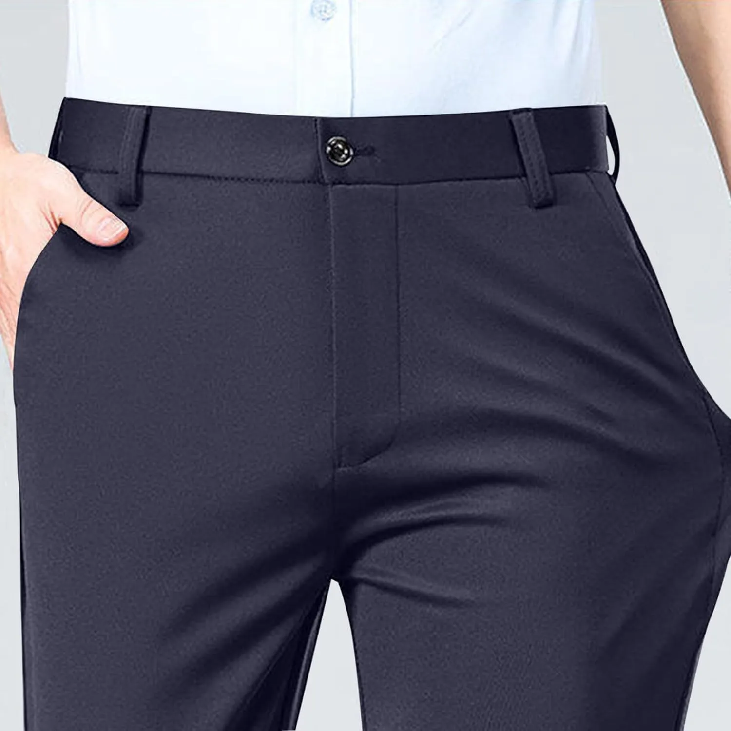 Mens Dress Pants Slim Fit Flat Front Suit Separates Pants Lightweight Slacks Business Vacation Regular for Work