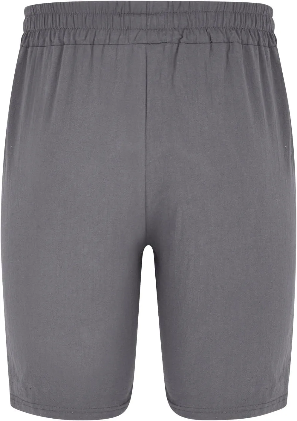 Mens Summer Cotton Linen Shorts Casual Lightweight Elastic Waist Boardshorts Front Pockets Plain Chino Pants Beachwear