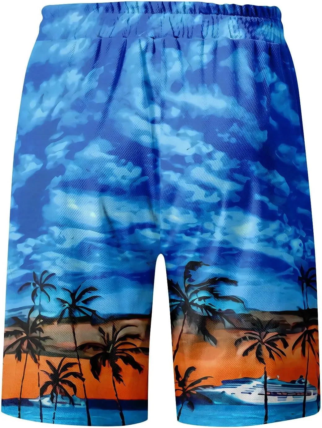 Mens Swim Trunks Hawaiian Quick Dry Swimming Swim Shorts with Pockets Stretchy Beach Bathing Suit