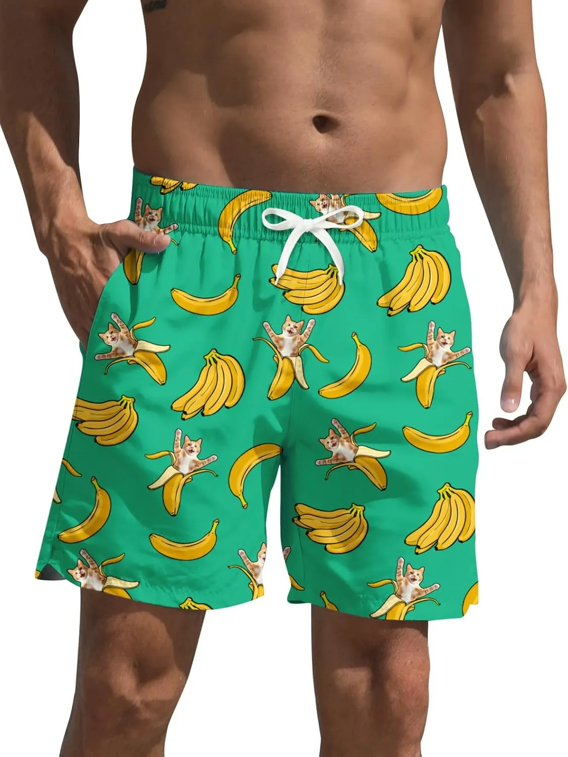Mens Swim Trunks Quick Dry Beach Shorts Summer Boardshorts with Mesh Lining