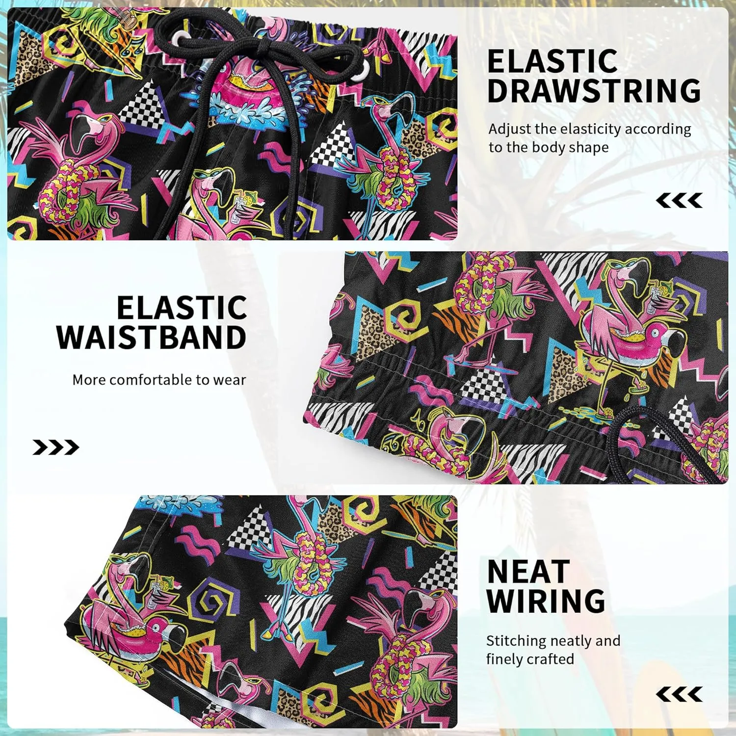 Mens Swim Trunks with Compression Liner 9" Stretch Board Shorts 2 in 1 Quick Dry Swimsuits Bathing Suits