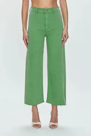 Pistola Penny High-Rise Wide Crop Jean: Avocado