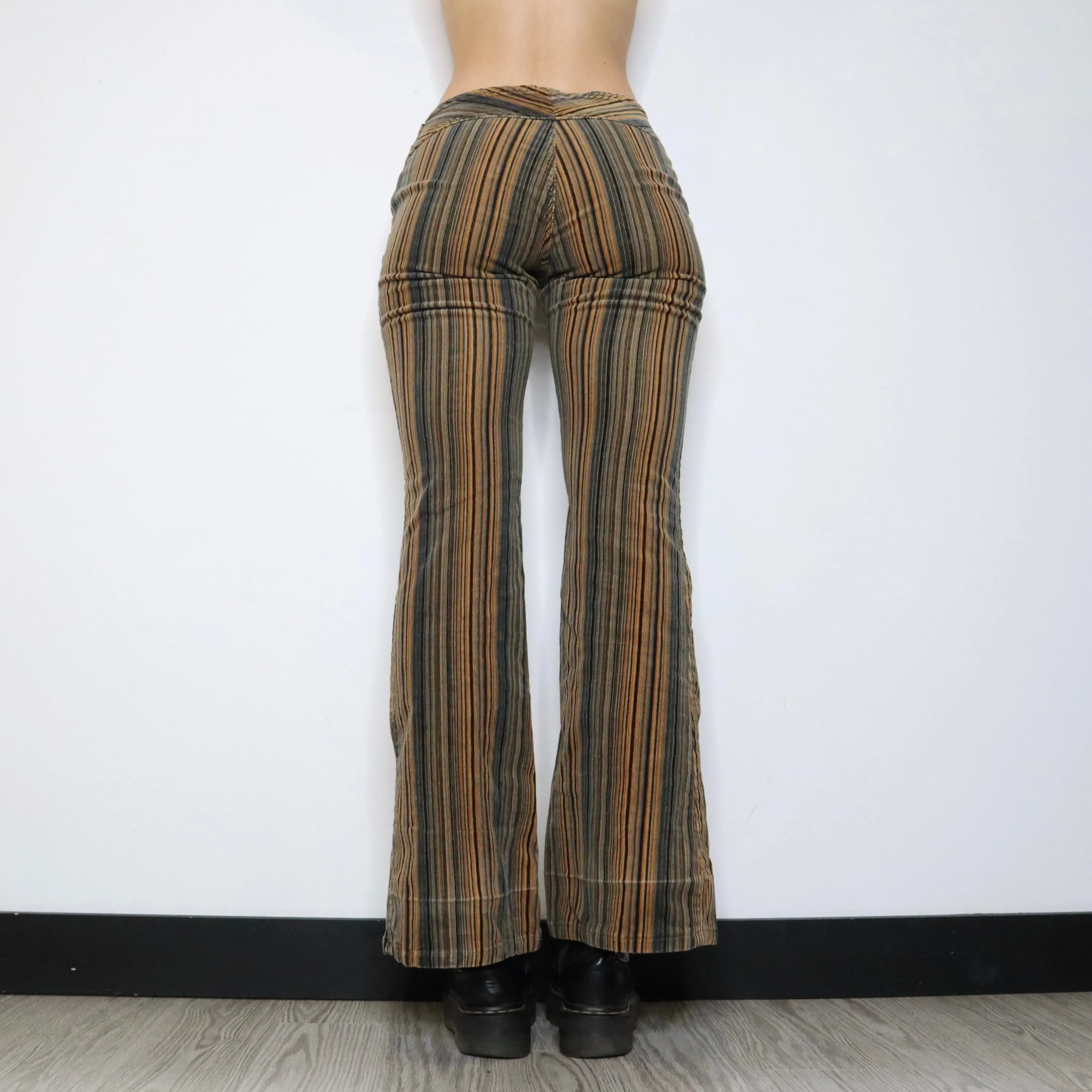 Striped Boho Flare Pants (Small) 