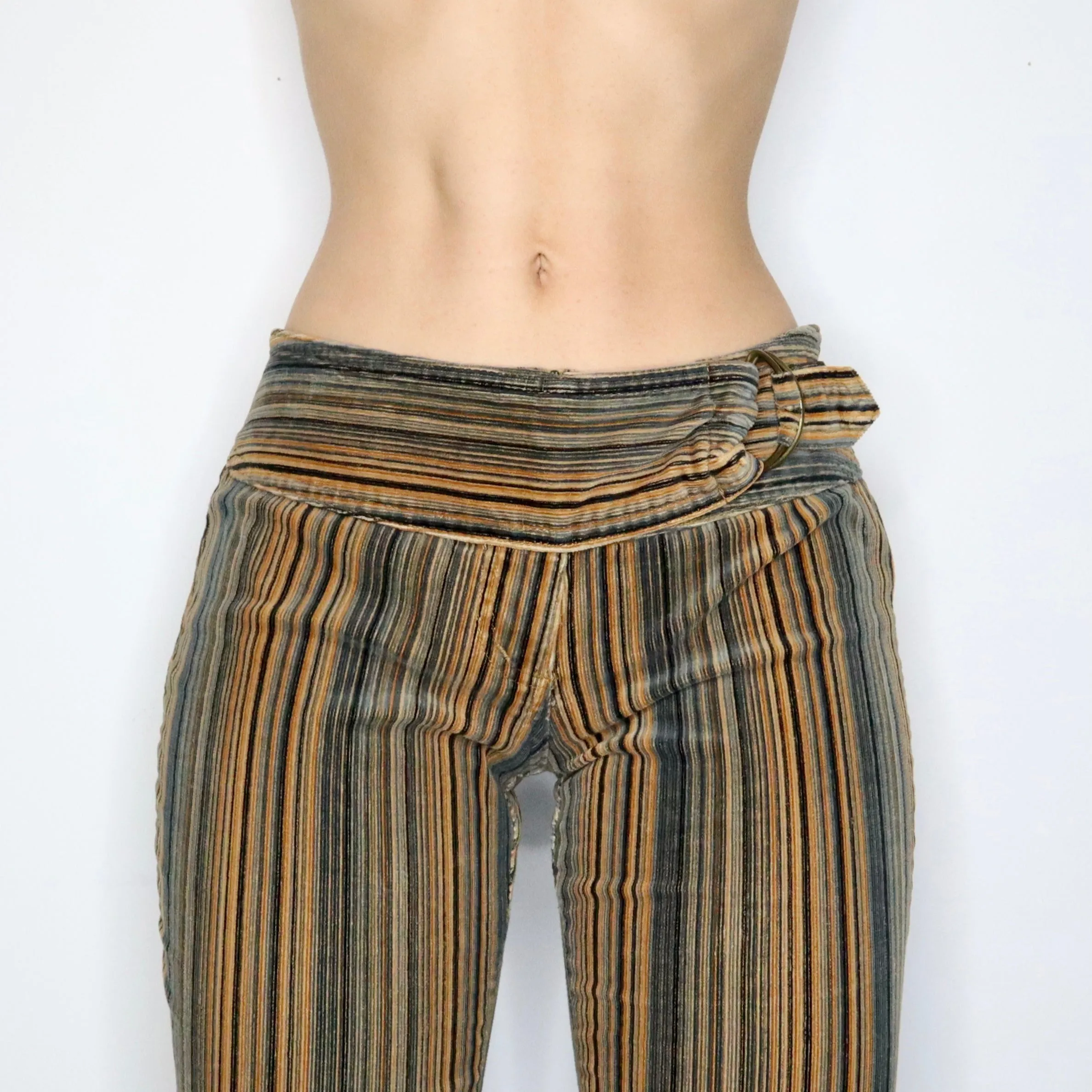 Striped Boho Flare Pants (Small) 