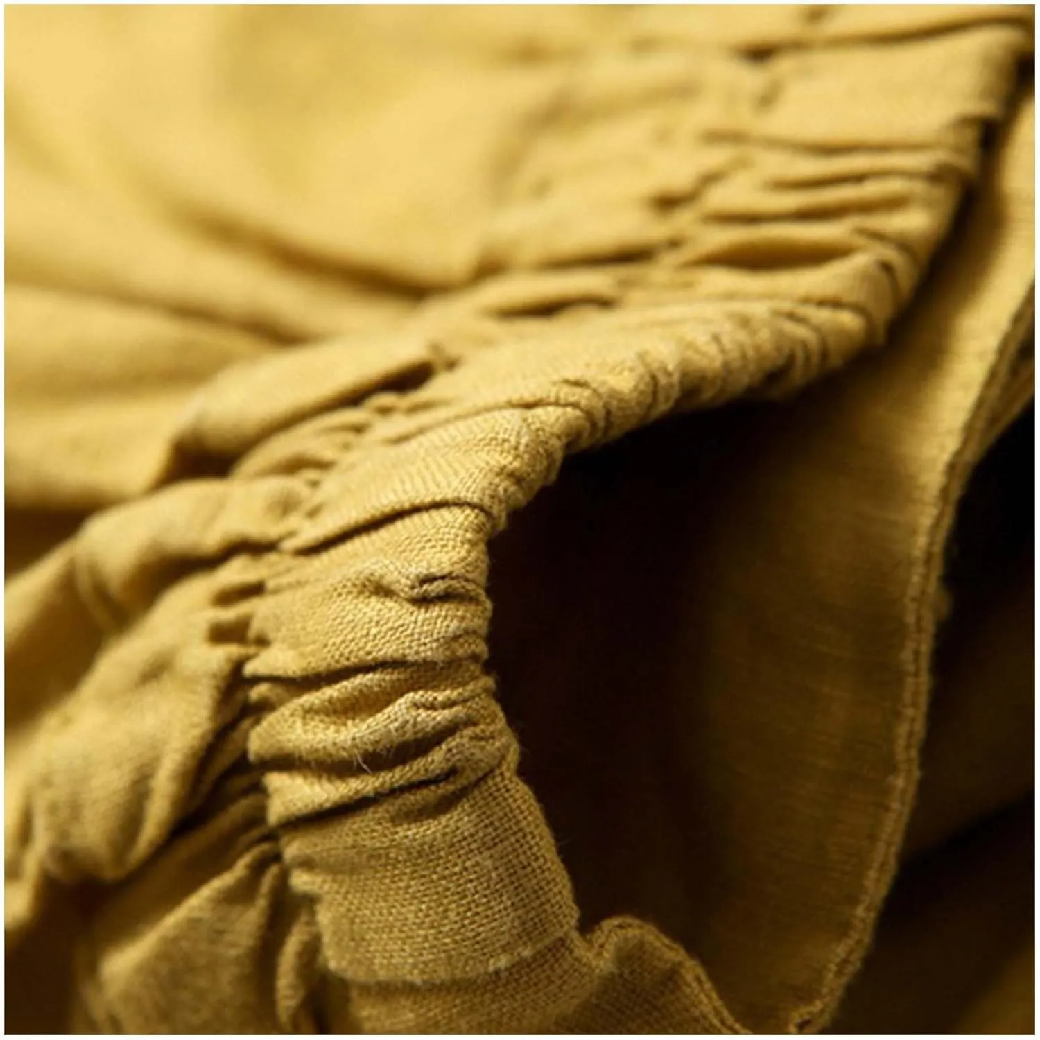 Women' s Culottes Linen Blend Wide Leg Pants Elastic Waist Casual Palazzo Trousers Solid Casual Loose Nine-Minute Pants